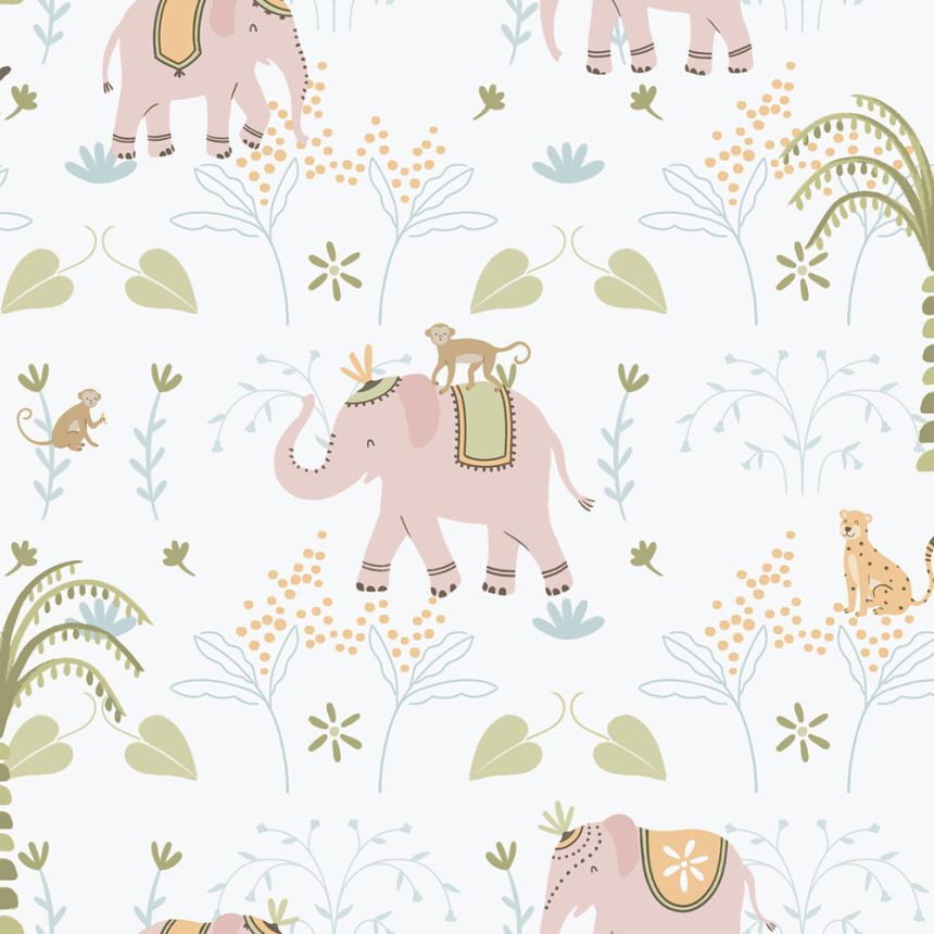 Detská vliesová tapeta na stenu, ružová, zvieratká, 285-1, Enzo,  ICH Wallcoverings
