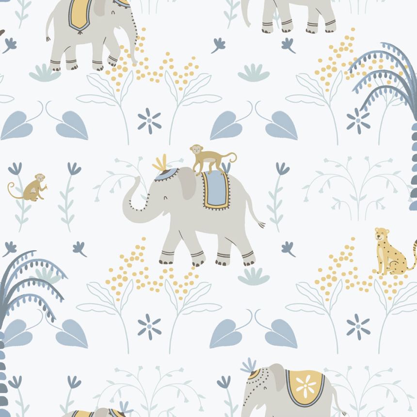 Detská vliesová tapeta na stenu, modrá, zvieratká, 285-2, Enzo,  ICH Wallcoverings
