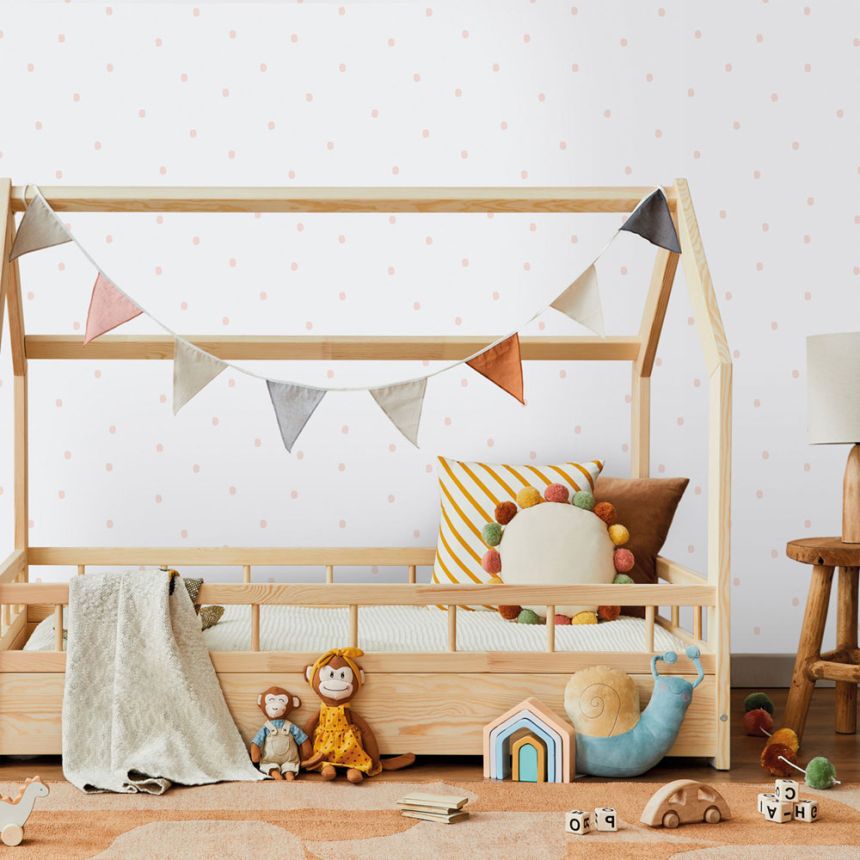 Vliesová tapeta na zeď, ružová, bodky, fliačky, 291-1, Enzo,  ICH Wallcoverings