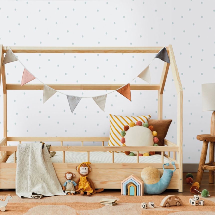 Vliesová tapeta na zeď, modrá, bodky, fliačky, 291-2, Enzo,  ICH Wallcoverings