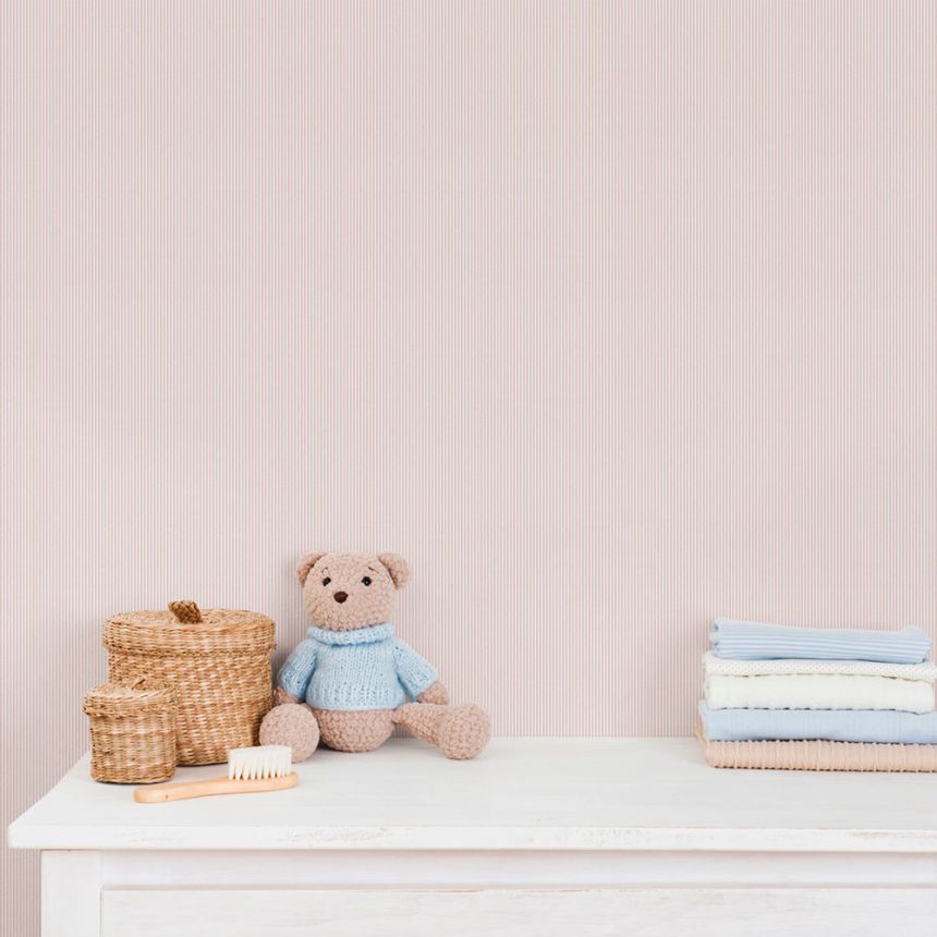 Vliesová tapeta na zeď, ružovo-biela, pruhy, 292-1, Enzo,  ICH Wallcoverings