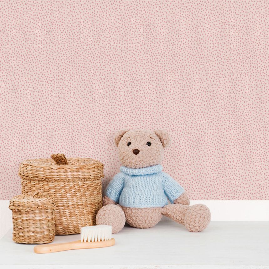 Vliesová tapeta na zeď, ružová, kvapky, fliačky, 294-1, Enzo,  ICH Wallcoverings
