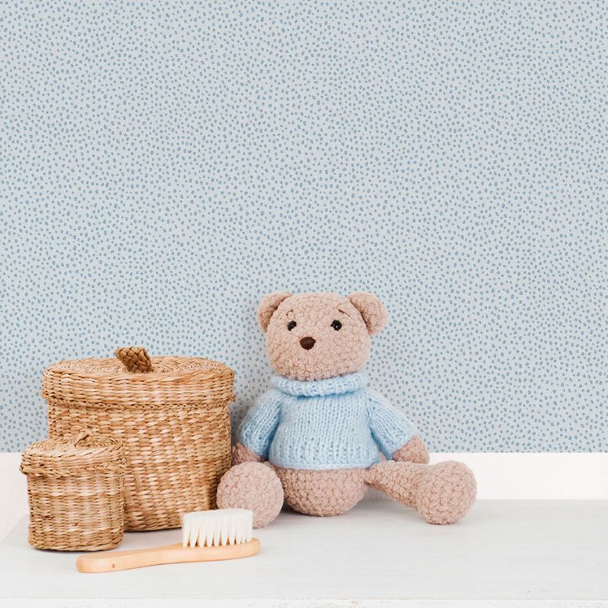 Vliesová tapeta na zeď, modrá, kvapky, fliačky, 294-2, Enzo,  ICH Wallcoverings