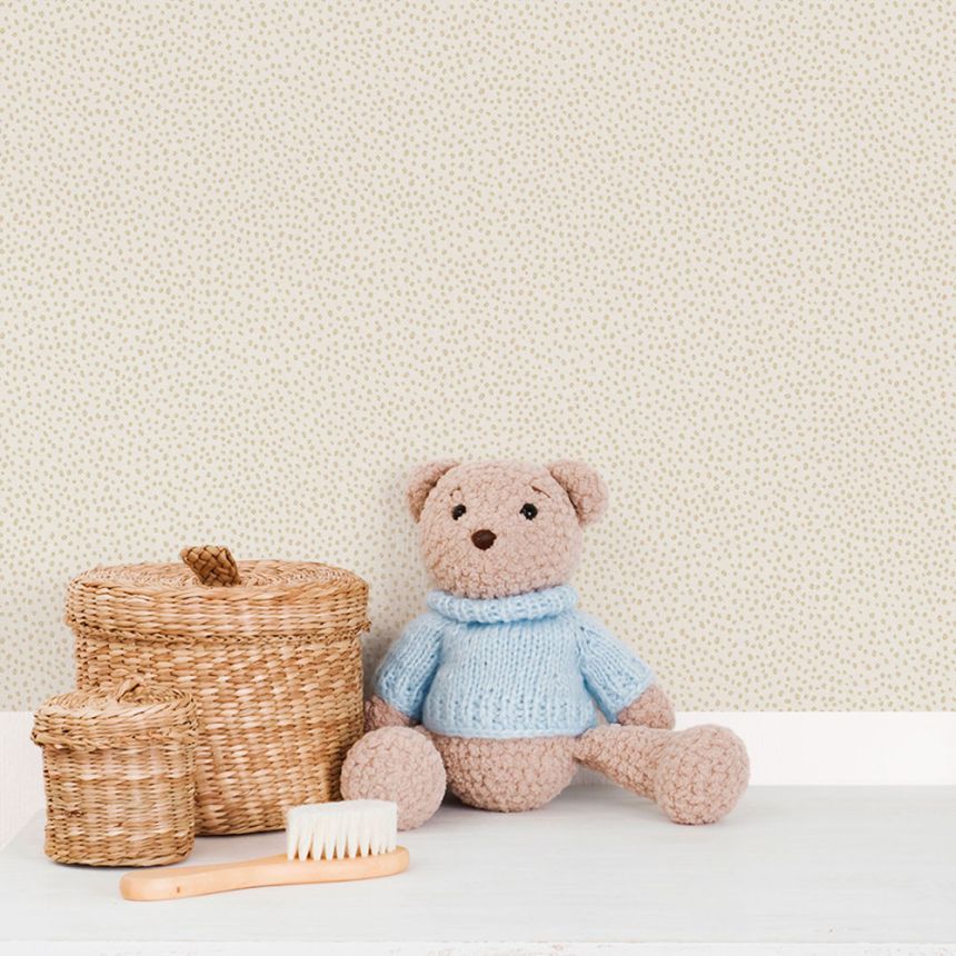 Vliesová tapeta na zeď, béžová, kvapky, fliačky, 294-3, Enzo,  ICH Wallcoverings