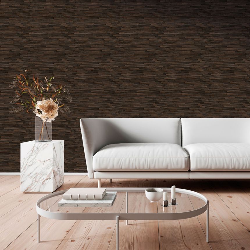 Luxusná vliesová tapeta na stenu, hnedá, imitácia dreva, Z57725, Architexture 2,  Zambaiti Parati
