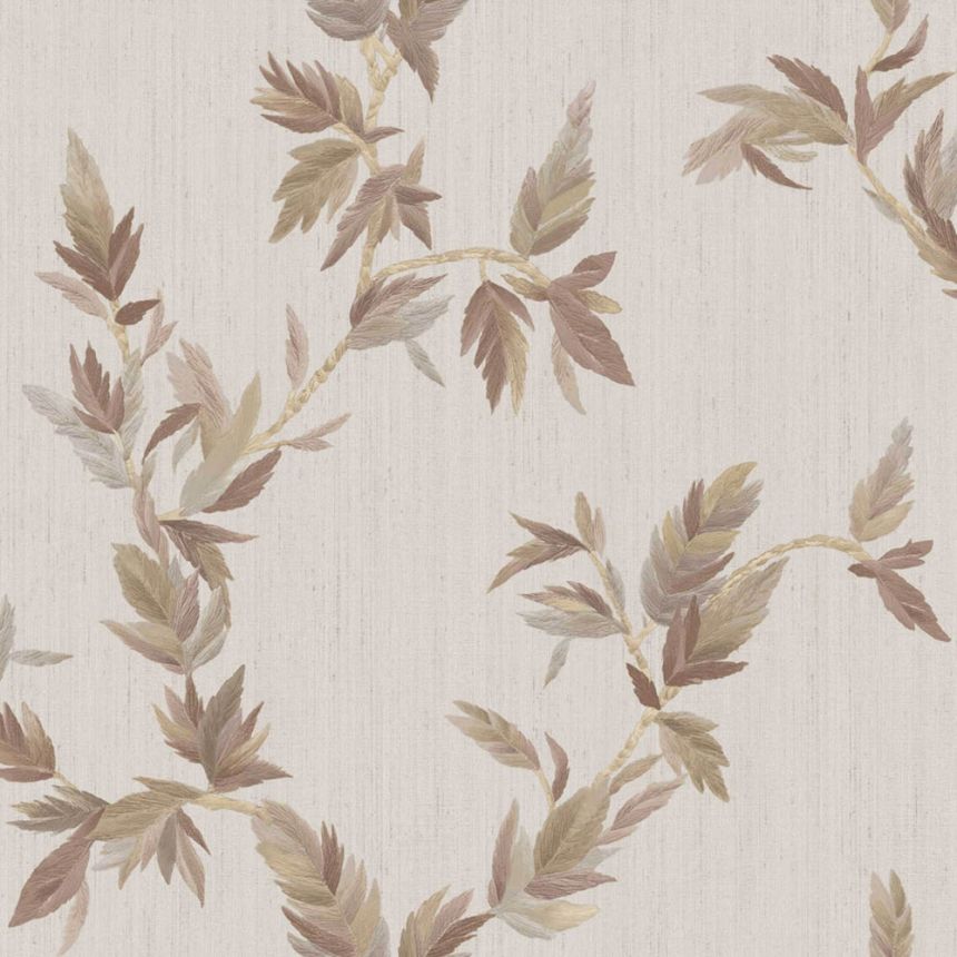 Tapeta, sivokrémová, listy, 35918, Ornamenta, Parato by Cristiana Masi