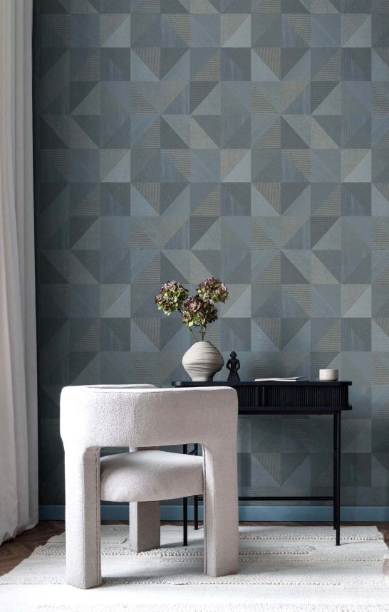 Geometrická tapeta, modro-hnedá, 32417, Vitalis, Parato by Cristiana Masi