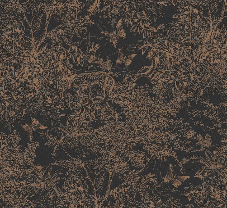Tapeta, čierno-bronzová, leopard, príroda, ZON204, Amazone, Masureel