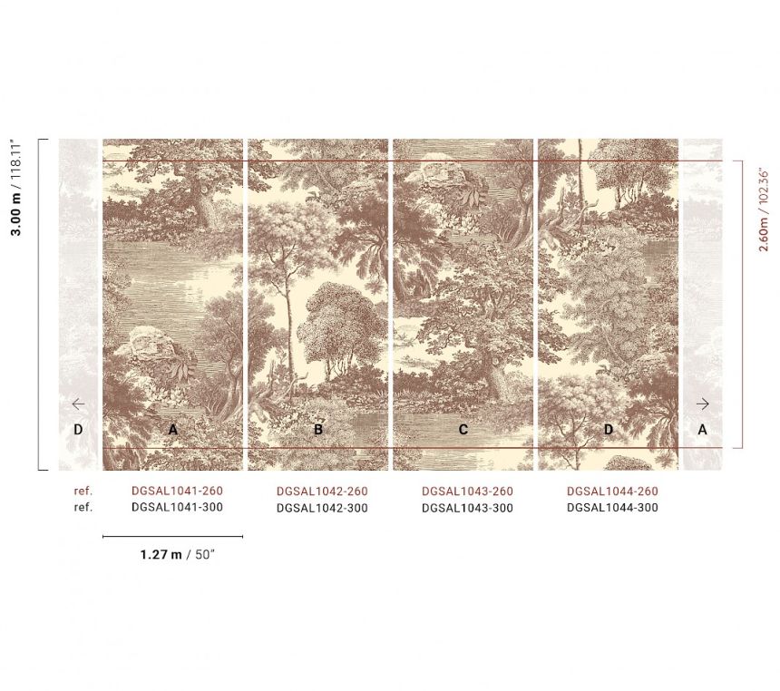 Obrazová tapeta, hnedá, les, stromy, DGSAL1041-300, Amazone, Masureel