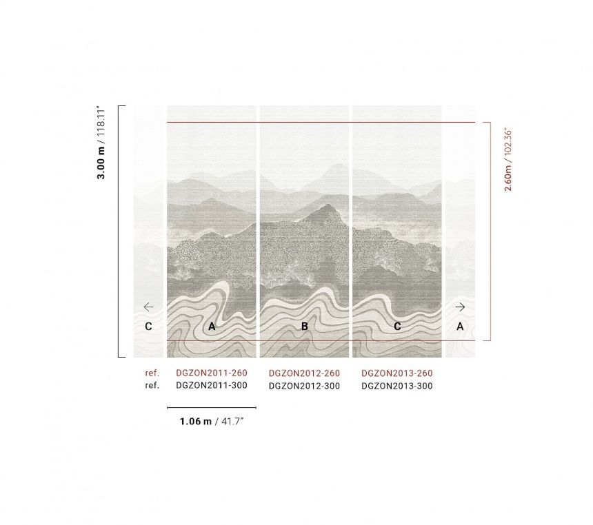 Obrazová tapeta, sivá, horská krajina, DGZON2013-260, Amazone, Masureel