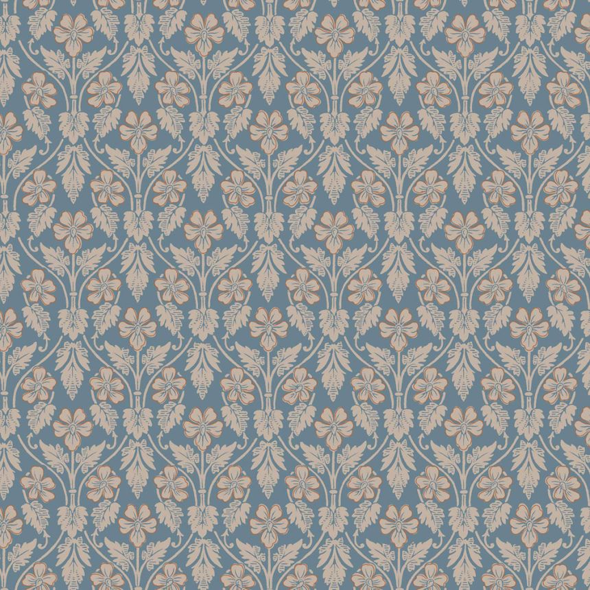 Modrá tapeta, kvety, 4586, Icons, Borastapeter
