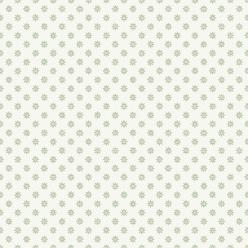 Tapeta, bielo-zelená, kvety, 5809, Nordic Folk, Borastapeter