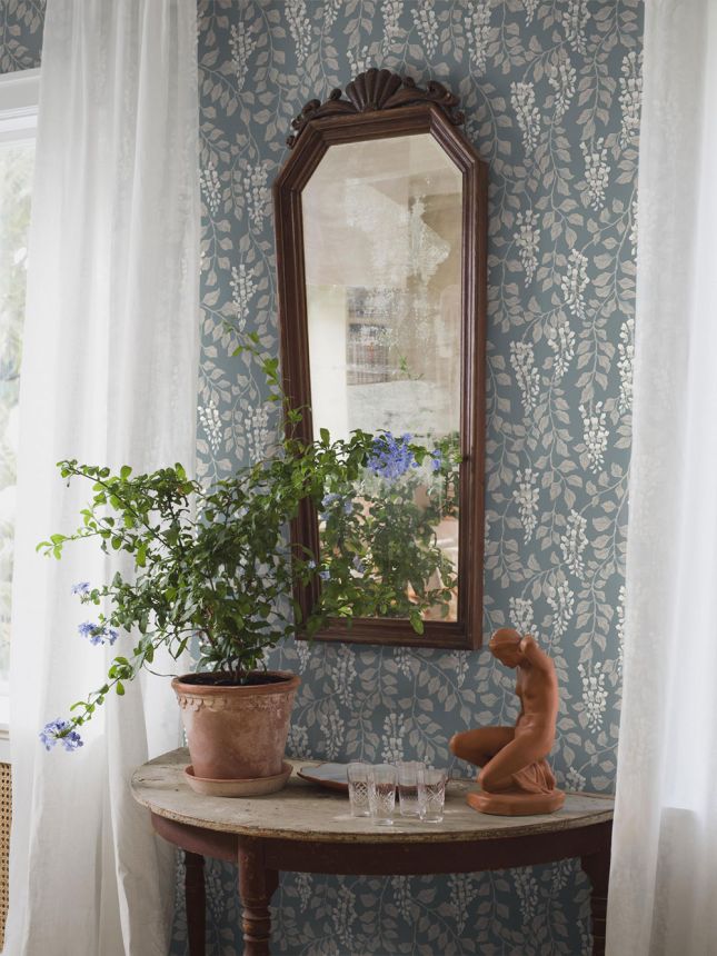 Tapeta, modrá, kvety vistérie, 5711, Orangeri, Boråstapeter