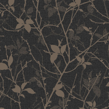 Tapeta, sivo-hnedá, listy, vetvičky, 122432, Refine, Graham Brown Boutique