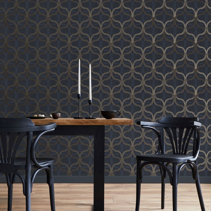 Geometrická tapeta, modrá, 128000, Refine, Graham Brown Boutique