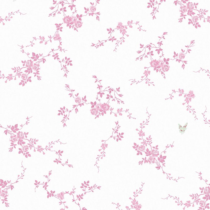 Tapeta, bielo-ružová, kvety, 125107, Shabby Chic by Rachel Ashwell