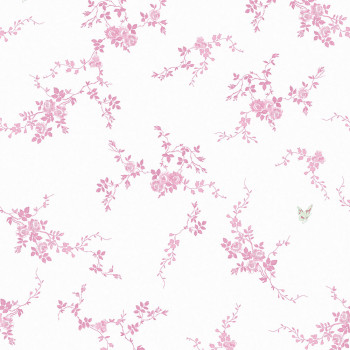 Tapeta, bielo-ružová, kvety, 125107, Shabby Chic by Rachel Ashwell