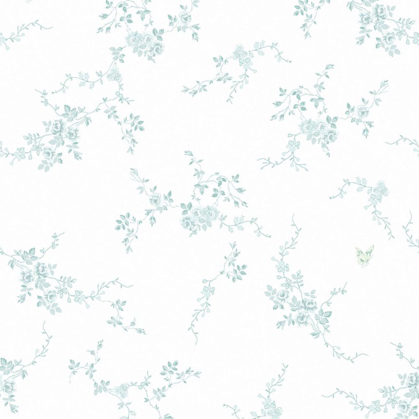 Tapeta, modro-zelená, kvety, 125108, Shabby Chic by Rachel Ashwell