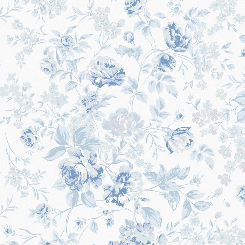Tapeta, modrá, kvety, 125109, Shabby Chic by Rachel Ashwell