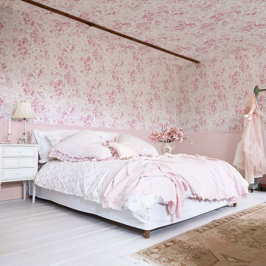 Tapeta, ružová, kvety, 125110, Shabby Chic by Rachel Ashwell