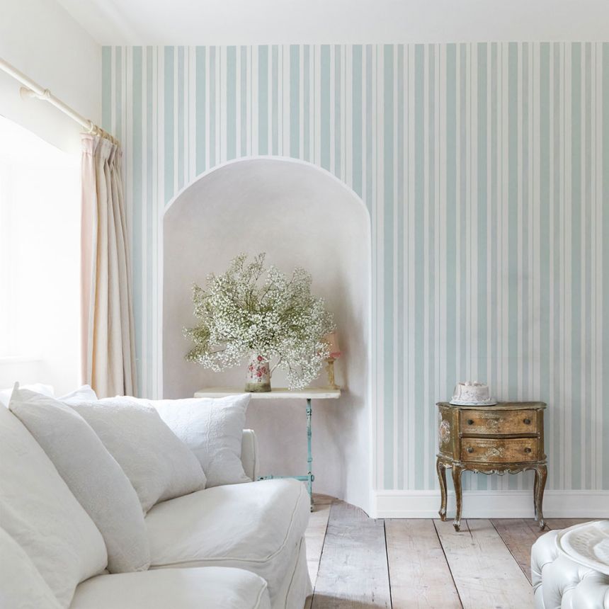 Tapeta, modrá, pruhy, 125117, Shabby Chic by Rachel Ashwell
