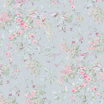 Tapeta, modrá, kvety, 125123, Shabby Chic by Rachel Ashwell