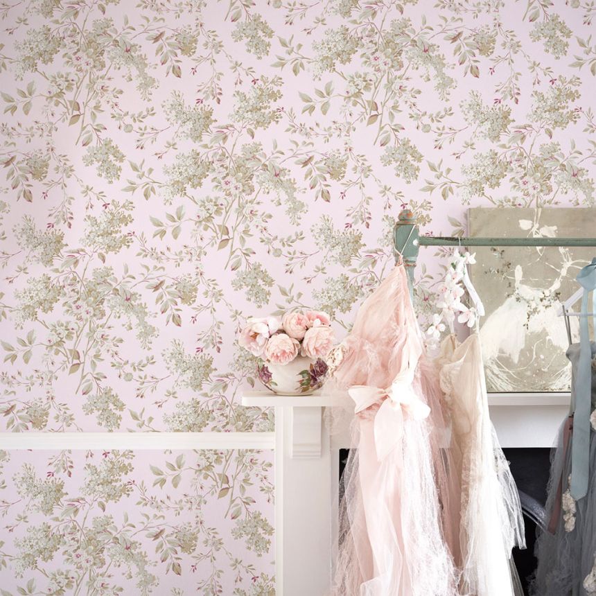 Tapeta, ružová, kvety, 125124, Shabby Chic by Rachel Ashwell