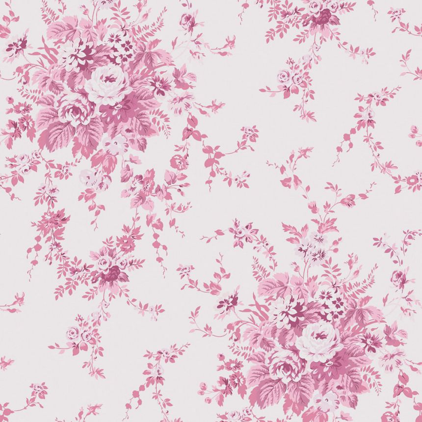 Tapeta, ružová, kvety, 125126, Shabby Chic by Rachel Ashwell