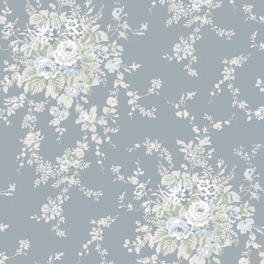 Tapeta, sivá, kvety, 125129, Shabby Chic by Rachel Ashwell