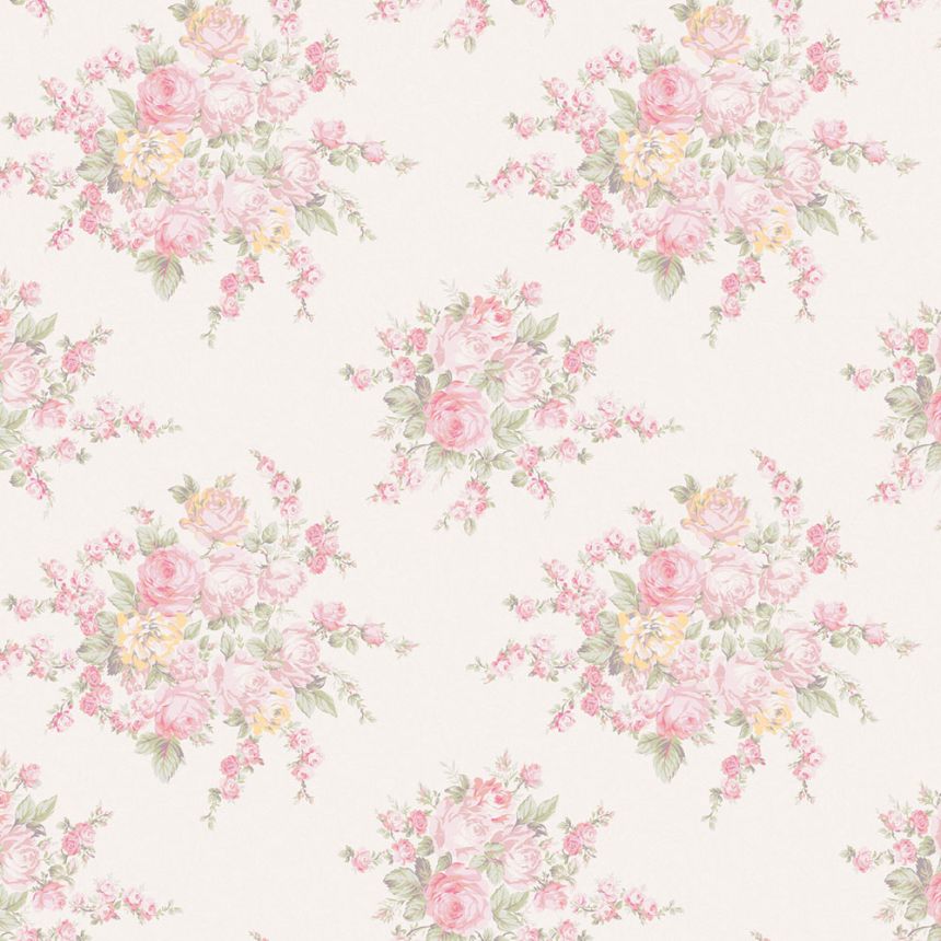 Tapeta, ružová, kvety, 125135, Shabby Chic by Rachel Ashwell