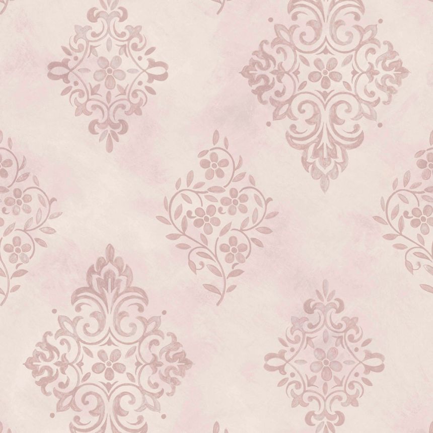 Tapeta, ružová, zámocká, ornamenty, 125136, Shabby Chic by Rachel Ashwell
