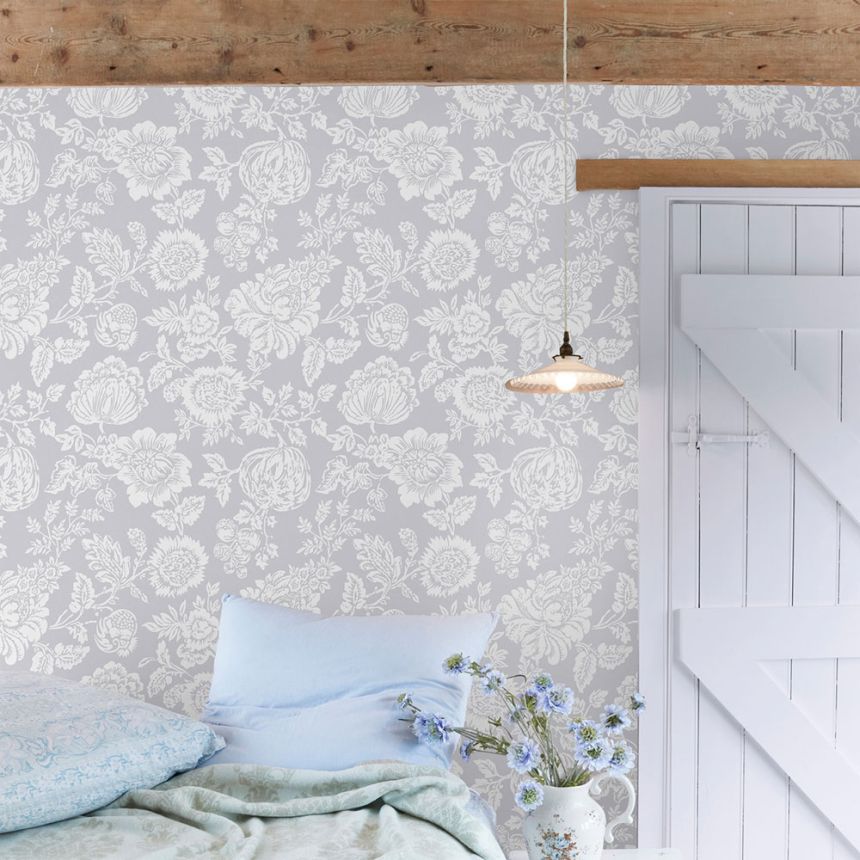 Tapeta, sivá, kvety, 125139, Shabby Chic by Rachel Ashwell