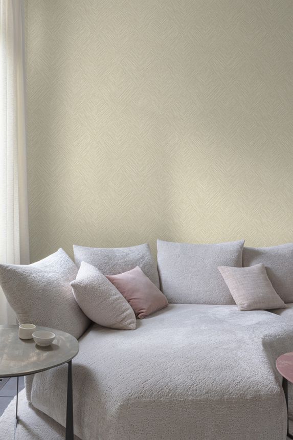 Tapeta, béžová, geometrická, PW3003, Precious Weaves, Grandeco