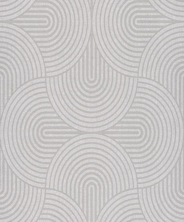 Tapeta na stenu, sivostrieborná, grafický vzor, Art Deco, EAR604, The Texture Book, Masureel