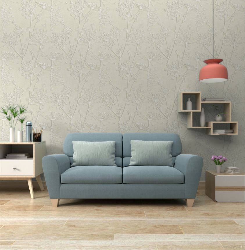 Tapeta, krémová, rastliny, trávy, 350511, Riviera Maison, Eijffinger
