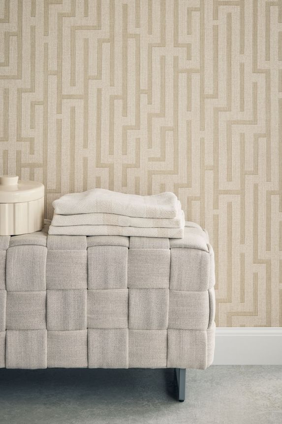 Tapeta, béžová, imitácia látky, 350531, Riviera Maison, Eijffinger