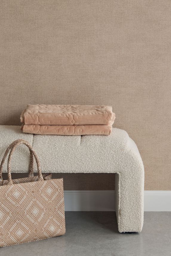 Tapeta, sivo-hnedá, imitácia látky, 350591, Riviera Maison, Eijffinger