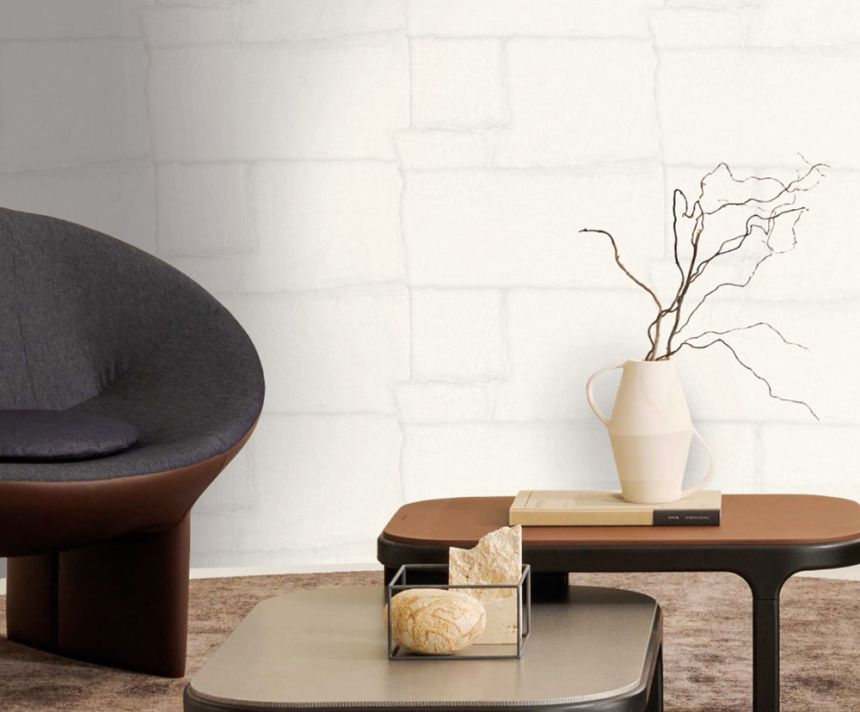 Tapeta luxusná, vliesová, na stenu, biela, kameň, Z30302, Casa 8, Trussardi