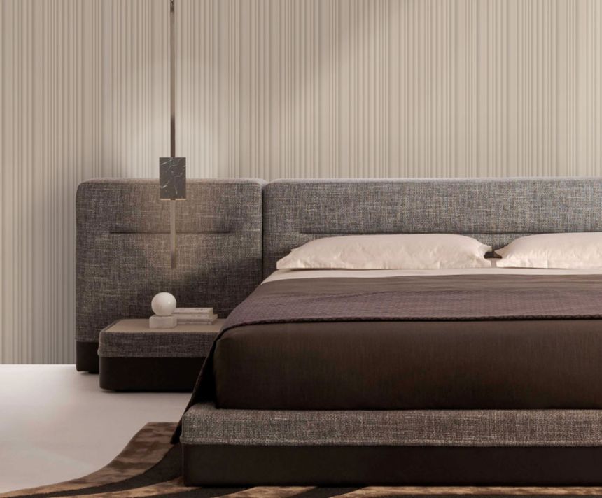 Tapeta luxusná, vliesová, na stenu, hnedo-béžová, pruhy, Z30311, Casa 8, Trussardi