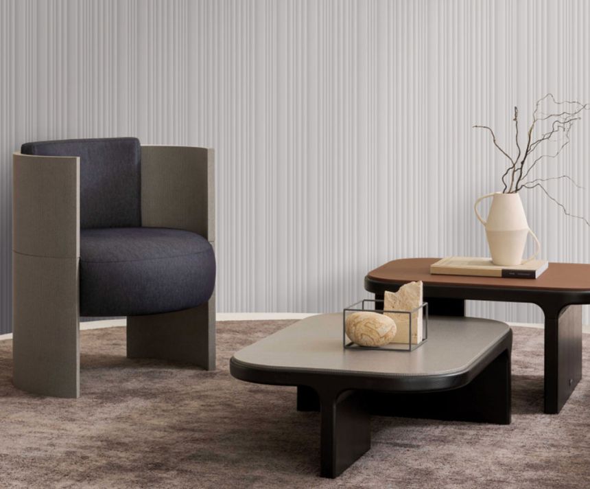 Tapeta luxusná, vliesová, na stenu, sivo-strieborná, pruhy, Z30318, Casa 8, Trussardi