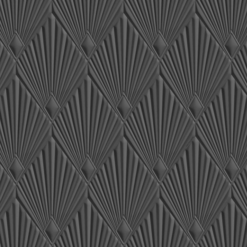 Tapeta luxusná, geometrická, vliesová, na stenu, sivo-čierna, Art deco, Z30324, Casa 8, Trussardi