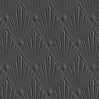 Tapeta luxusná, geometrická, vliesová, na stenu, sivo-čierna, Art deco, Z30324, Casa 8, Trussardi