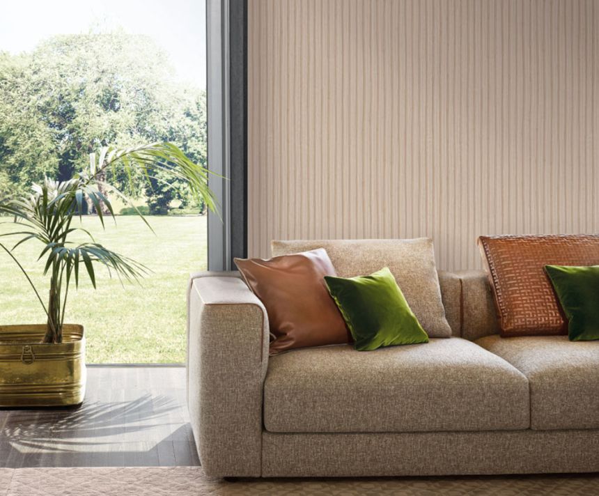 Tapeta luxusná, vliesová, na stenu, béžová, pruhy, Z30337, Casa 8, Trussardi