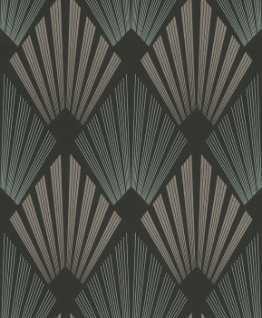 Tapeta na stenu, čierna, grafický vzor, Art Deco, GAT303, The Texture Book, Masureel