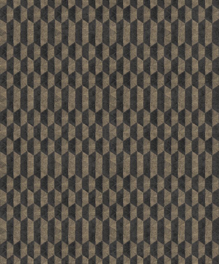 Tapeta na stenu, čierno-zlatá, geometrický vzor, ORB701, The Texture Book, Masureel