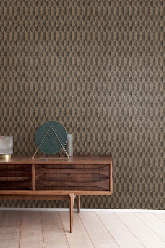 Tapeta na stenu, čierno-zlatá, geometrický vzor, ORB701, The Texture Book, Masureel