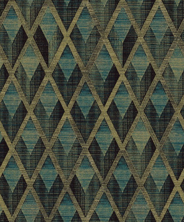 Tapeta na stenu, zeleno-zlatá, geometrický vzor, CAB503, The Texture Book, Masureel