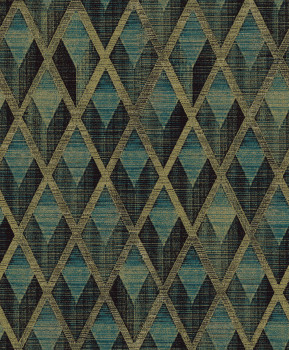 Tapeta na stenu, zeleno-zlatá, geometrický vzor, CAB503, The Texture Book, Masureel