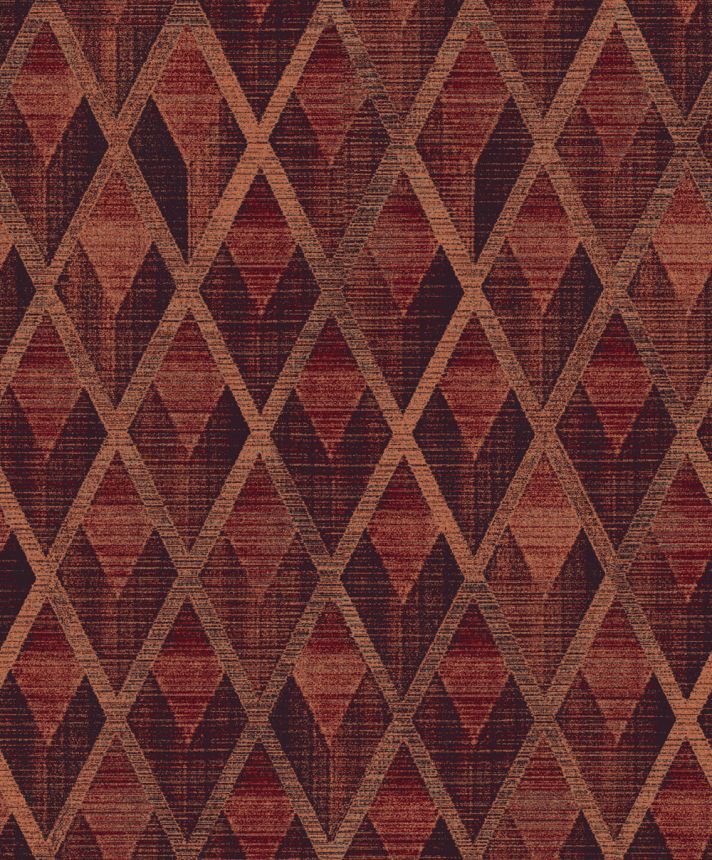 Tapeta na stenu, vínovo-bronzová, geometrický vzor, CAB504, The Texture Book, Masureel
