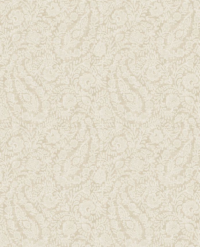 Tapeta, krémová, kvety, ornamenty, 350650, Amber, Eijffinger